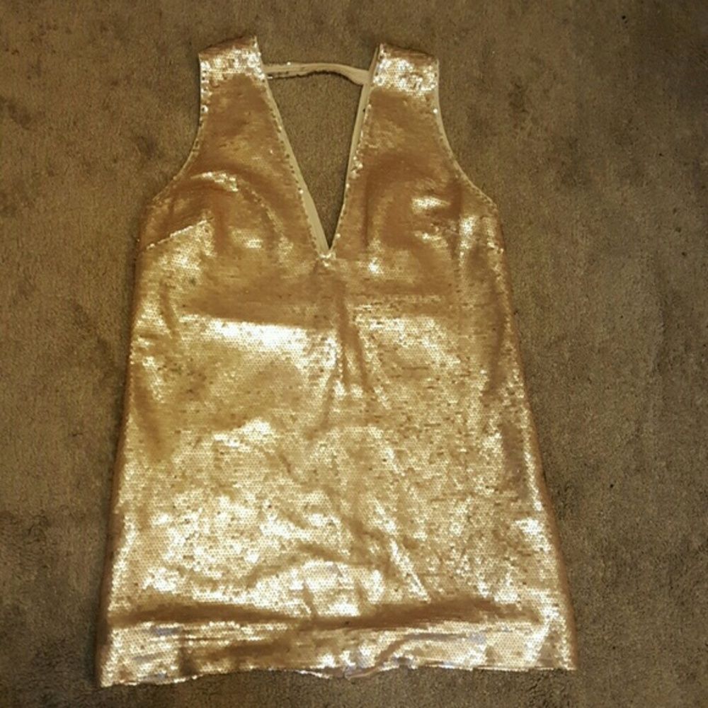 Forever 21 Blush Pink Sequin Dress/Top sz L